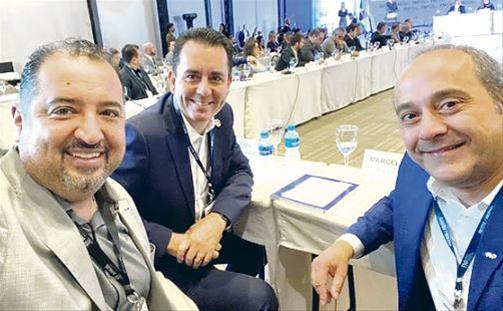 Marcelo, Paulo Serra e Guto estiveram na reunião da FNP, nesta segunda-feira (Foto: Divulgação) 