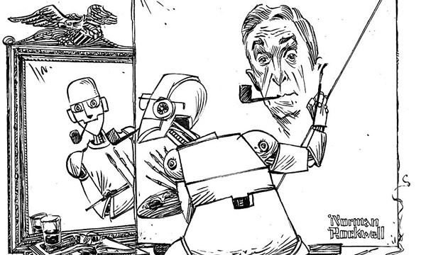Charge é inspirada em pintura clássica de Norman Rockwell (IMAGEM: Fernandes) Diário do Grande ABC - Notícias e informações do Grande ABC: Santo André, São Bernardo, São Caetano, Diadema, Mauá, Ribeirão Pires e Rio Grande da Serra