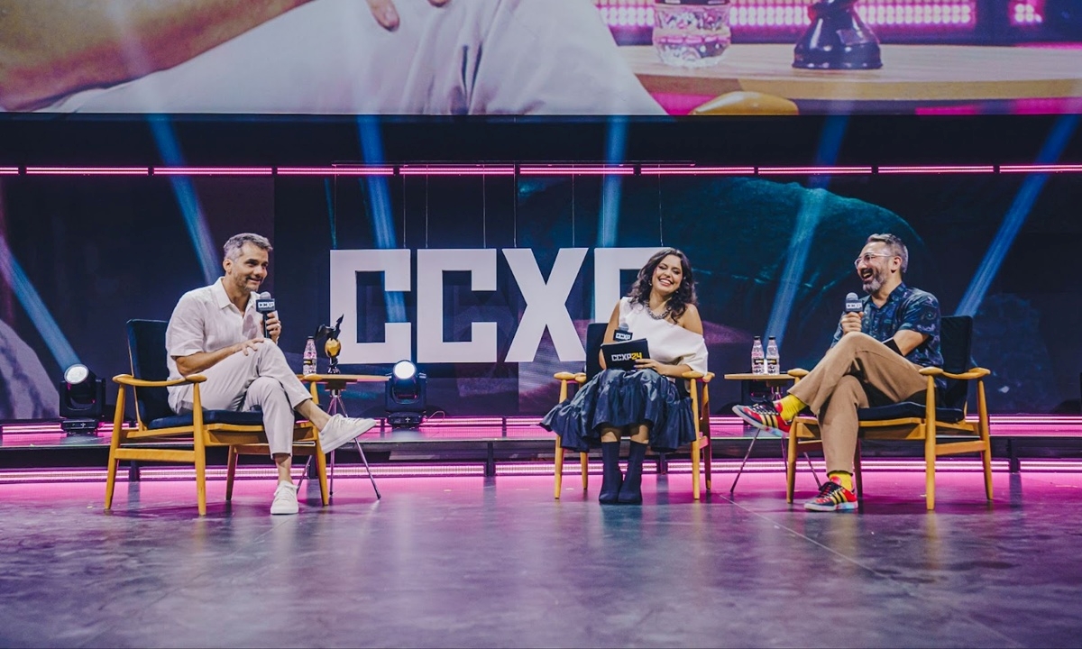 Wagner Moura durante painel no Palco Thunder. O ator foi o Homenageado do Ano da CCXP24 (FOTO: @bleia | I Hate Flash) Diário do Grande ABC - Notícias e informações do Grande ABC: Santo André, São Bernardo, São Caetano, Diadema, Mauá, Ribeirão Pires e Rio Grande da Serra