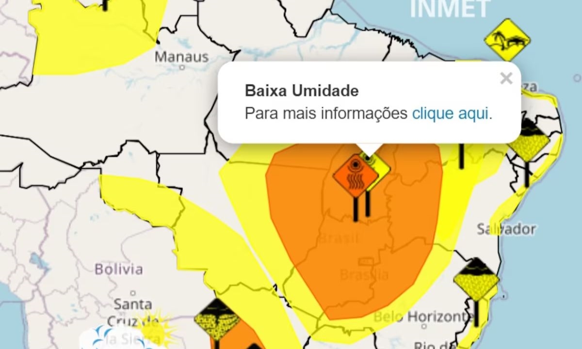 FOTO: Reprodução/Inmet Diário do Grande ABC - Notícias e informações do Grande ABC: Santo André, São Bernardo, São Caetano, Diadema, Mauá, Ribeirão Pires e Rio Grande da Serra