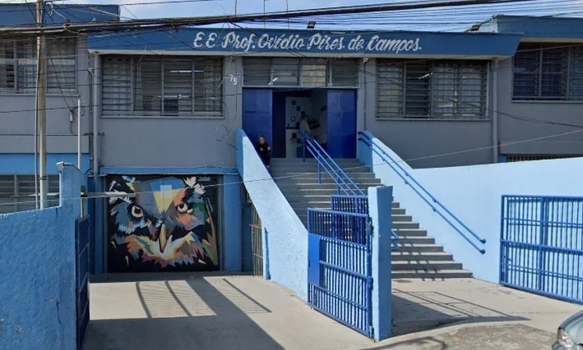 E.E. Professor Ovídio Pires de Campos, uma das unidades que seria cívico-militar (FOTO: Reprodução Google Street View) Diário do Grande ABC - Notícias e informações do Grande ABC: Santo André, São Bernardo, São Caetano, Diadema, Mauá, Ribeirão Pires e Rio Grande da Serra
