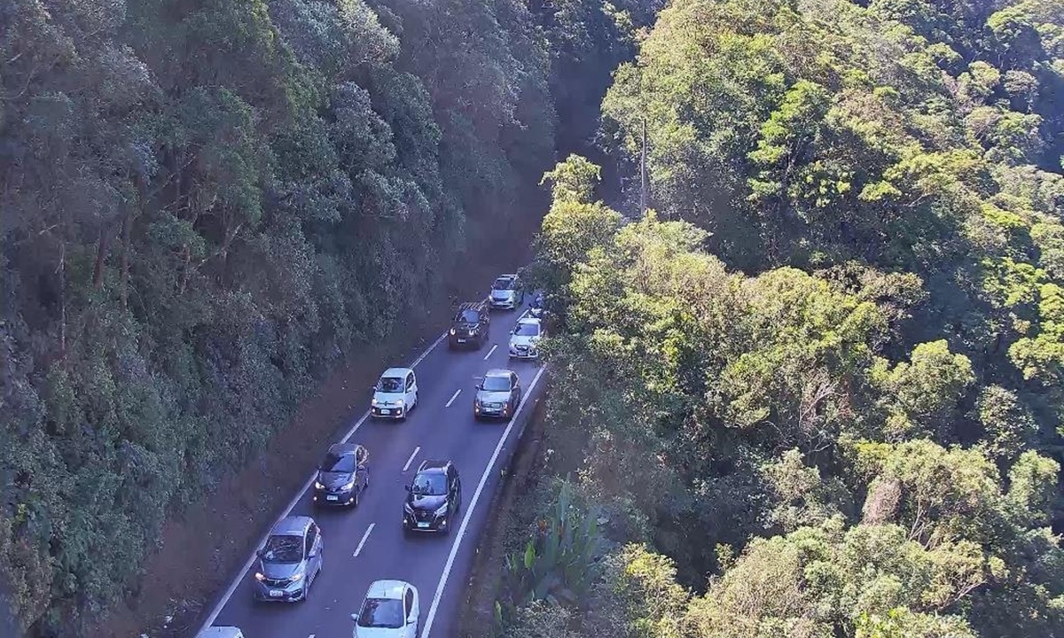 Anchieta registra alto volume na subida (FOTO: Reprodução/Ecovias) Diário do Grande ABC - Notícias e informações do Grande ABC: Santo André, São Bernardo, São Caetano, Diadema, Mauá, Ribeirão Pires e Rio Grande da Serra